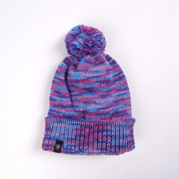 Bonnet à pompon humain (multicolore)