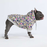 Vintage Flower Hoodie pour Chien - Gris Clair